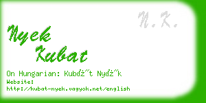 nyek kubat business card